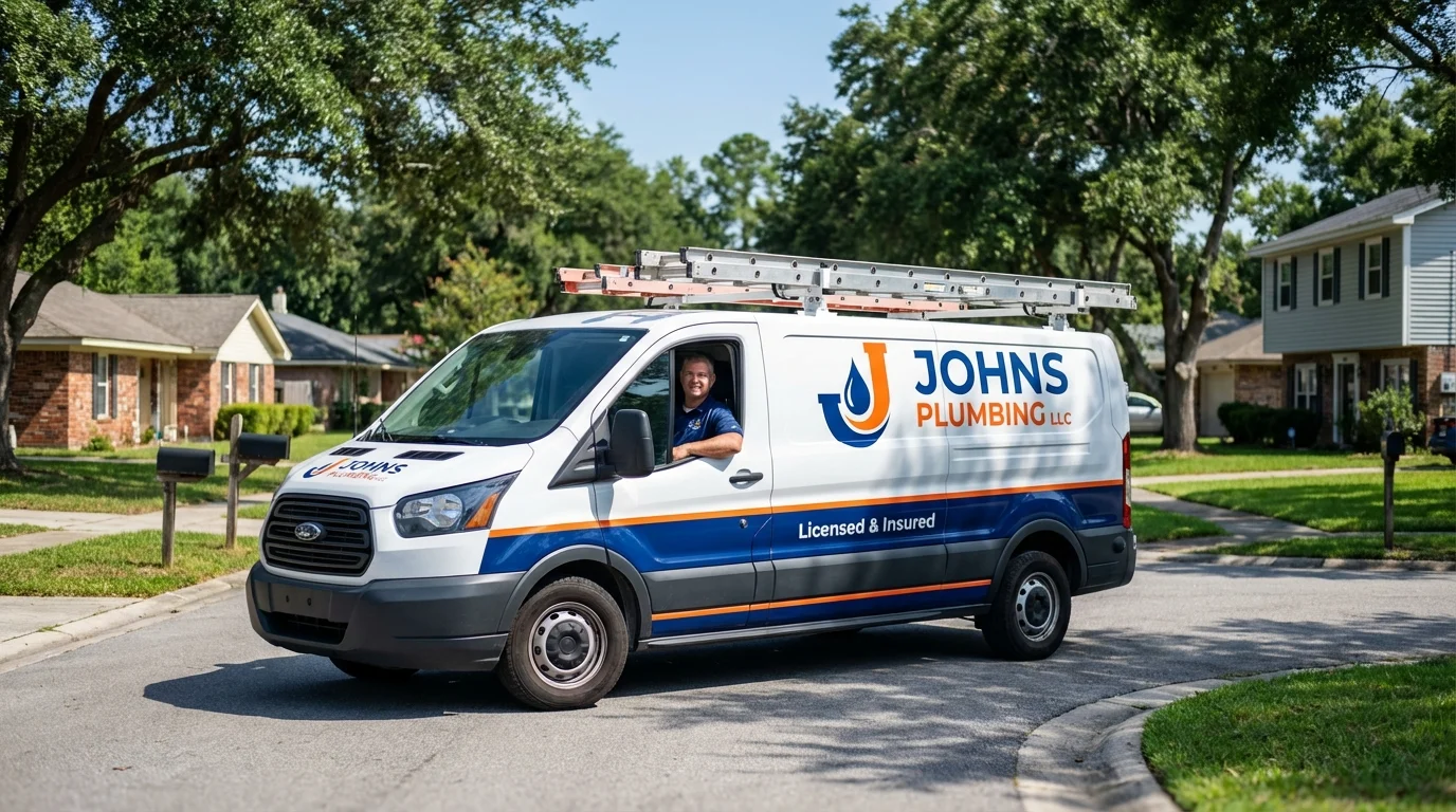 Johns Plumbing LLC service van in Saint Cloud, FL