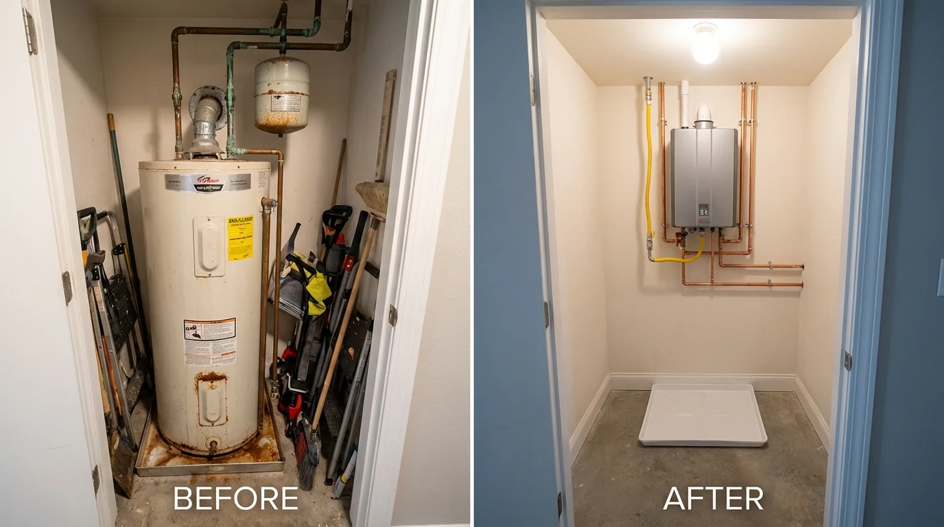 Tank water heater versus wall-mounted tankless unit comparison for Saint Cloud, FL homeowners